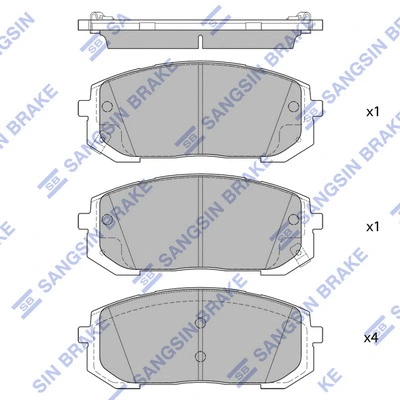 SP4334 HIQ Комплект тормозных колодок, дисковый тормоз (фото 1)