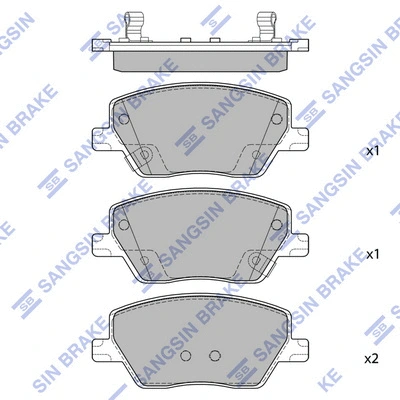 SP4412 HIQ Комплект тормозных колодок, дисковый тормоз (фото 1)