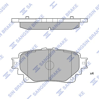 SP4449 HIQ Комплект тормозных колодок, дисковый тормоз (фото 1)