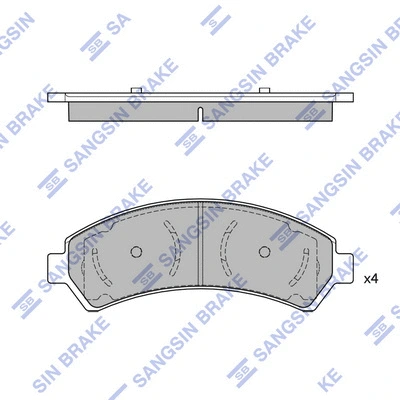 SP4487 HIQ Комплект тормозных колодок, дисковый тормоз (фото 1)