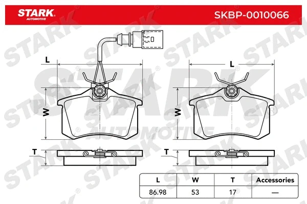 SKBP-0010066 Stark Комплект тормозных колодок, дисковый тормоз (фото 2)
