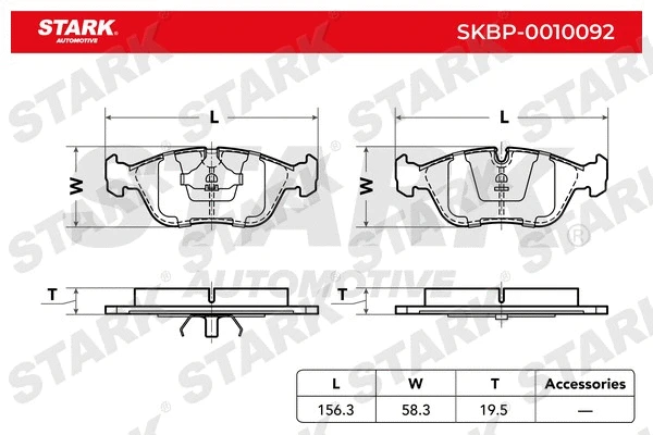 SKBP-0010092 Stark Комплект тормозных колодок, дисковый тормоз (фото 2)