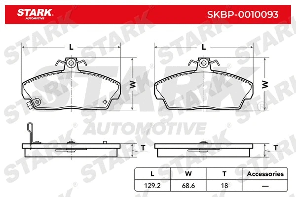 SKBP-0010093 Stark Комплект тормозных колодок, дисковый тормоз (фото 2)