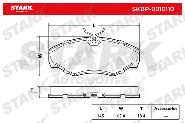 SKBP-0010110 Stark Комплект тормозных колодок, дисковый тормоз (фото 2)