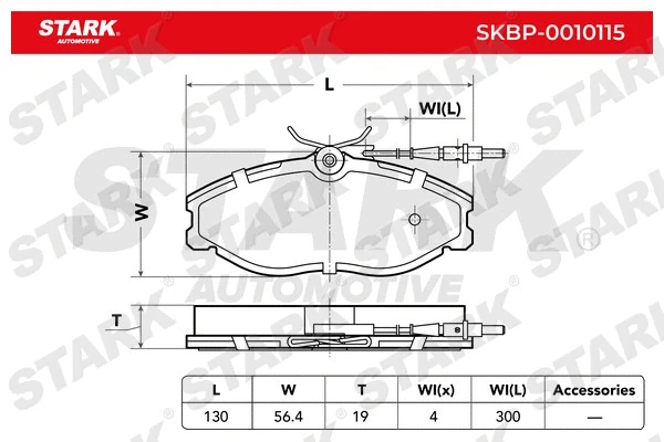 SKBP-0010115 Stark Комплект тормозных колодок, дисковый тормоз (фото 2)