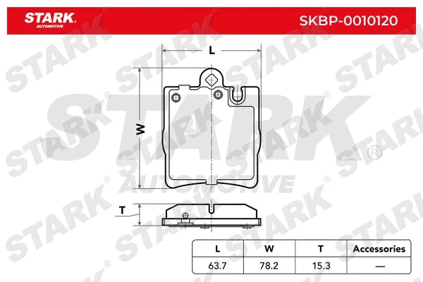 SKBP-0010120 Stark Комплект тормозных колодок, дисковый тормоз (фото 2)