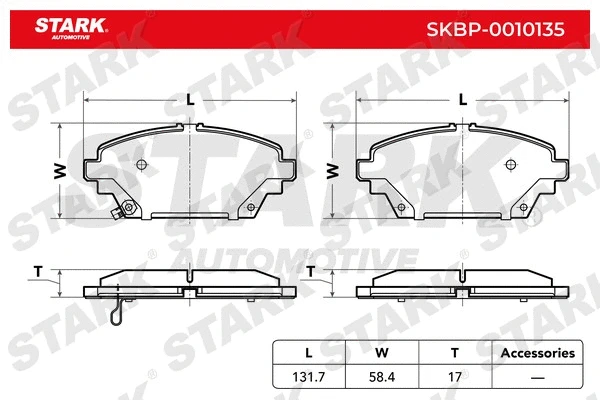 SKBP-0010135 Stark Комплект тормозных колодок, дисковый тормоз (фото 2)