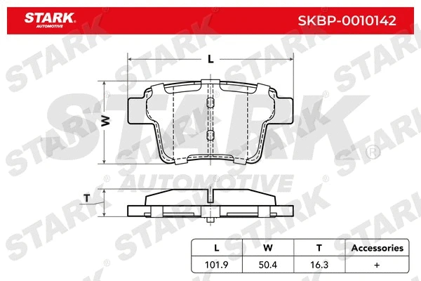 SKBP-0010142 Stark Комплект тормозных колодок, дисковый тормоз (фото 2)