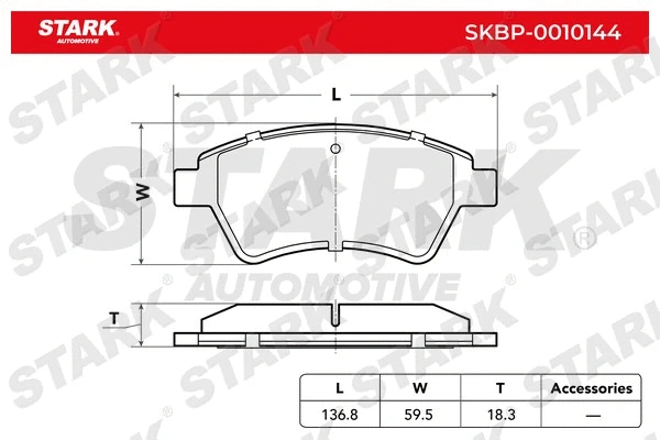 SKBP-0010144 Stark Комплект тормозных колодок, дисковый тормоз (фото 2)