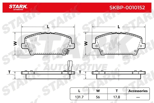 SKBP-0010152 Stark Комплект тормозных колодок, дисковый тормоз (фото 1)