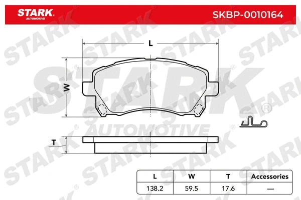 SKBP-0010164 Stark Комплект тормозных колодок, дисковый тормоз (фото 2)