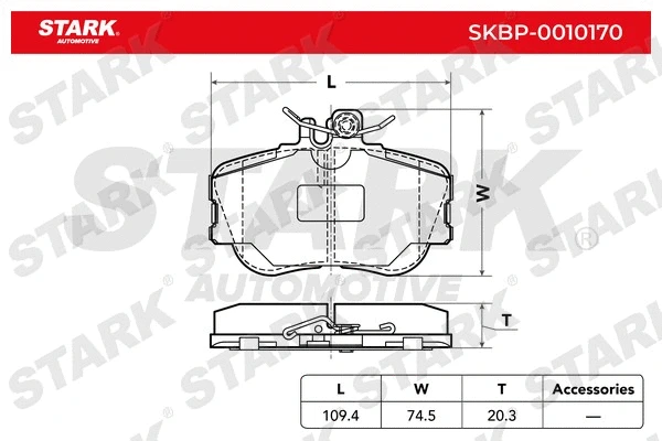 SKBP-0010170 Stark Комплект тормозных колодок, дисковый тормоз (фото 2)