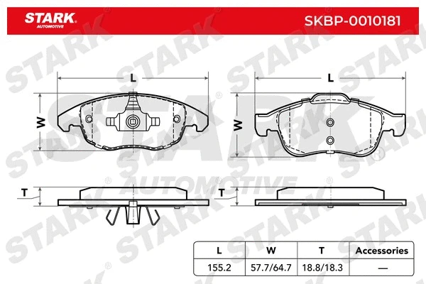 SKBP-0010181 Stark Комплект тормозных колодок, дисковый тормоз (фото 2)