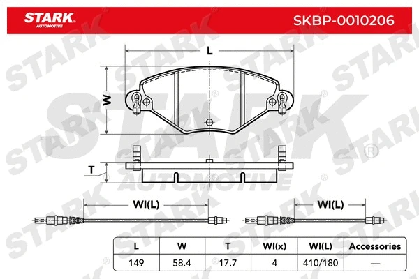 SKBP-0010206 Stark Комплект тормозных колодок, дисковый тормоз (фото 2)