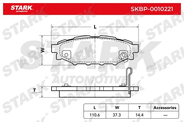 SKBP-0010221 Stark Комплект тормозных колодок, дисковый тормоз (фото 2)