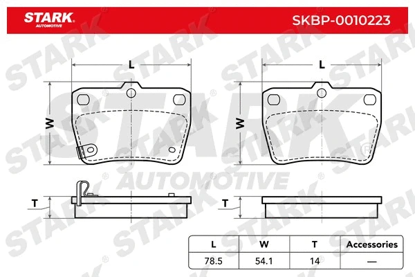 SKBP-0010223 Stark Комплект тормозных колодок, дисковый тормоз (фото 2)