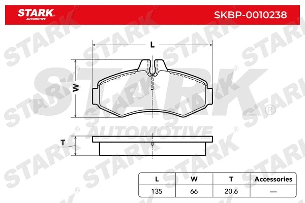 SKBP-0010238 Stark Комплект тормозных колодок, дисковый тормоз (фото 2)