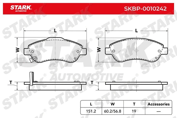 SKBP-0010242 Stark Комплект тормозных колодок, дисковый тормоз (фото 2)
