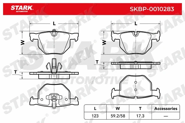 SKBP-0010283 Stark Комплект тормозных колодок, дисковый тормоз (фото 2)
