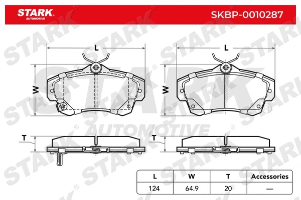 SKBP-0010287 Stark Комплект тормозных колодок, дисковый тормоз (фото 2)