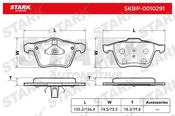 SKBP-0010291 Stark Комплект тормозных колодок, дисковый тормоз (фото 2)