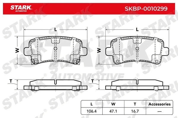 SKBP-0010299 Stark Комплект тормозных колодок, дисковый тормоз (фото 2)