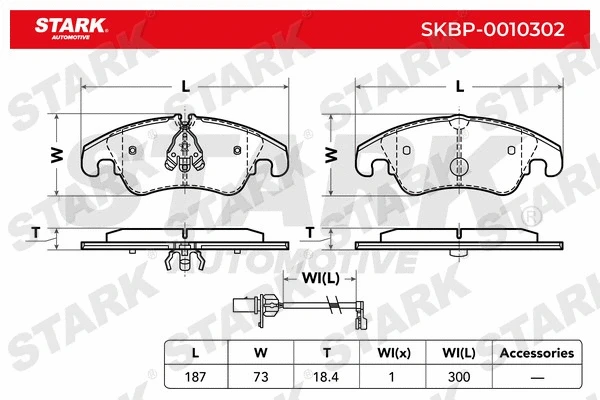 SKBP-0010302 Stark Комплект тормозных колодок, дисковый тормоз (фото 2)