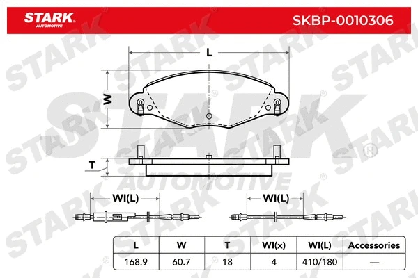 SKBP-0010306 Stark Комплект тормозных колодок, дисковый тормоз (фото 2)