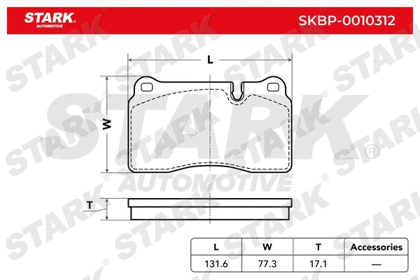 SKBP-0010312 Stark Комплект тормозных колодок, дисковый тормоз (фото 1)