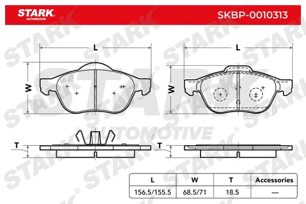 SKBP-0010313 Stark Комплект тормозных колодок, дисковый тормоз (фото 2)