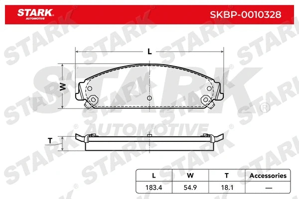 SKBP-0010328 Stark Комплект тормозных колодок, дисковый тормоз (фото 2)