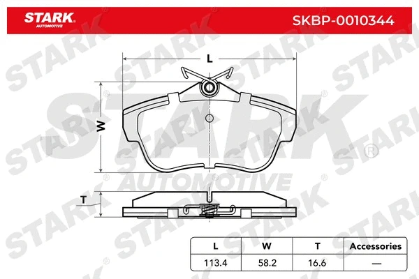 SKBP-0010344 Stark Комплект тормозных колодок, дисковый тормоз (фото 2)