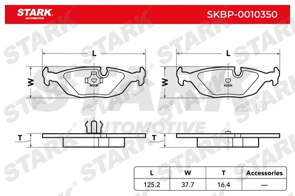 SKBP-0010350 Stark Комплект тормозных колодок, дисковый тормоз (фото 2)