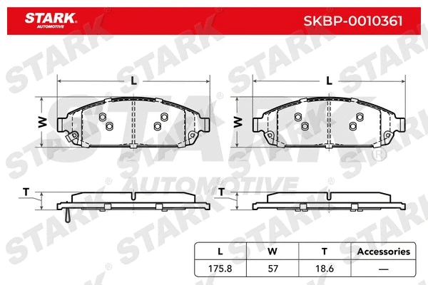 SKBP-0010361 Stark Комплект тормозных колодок, дисковый тормоз (фото 3)