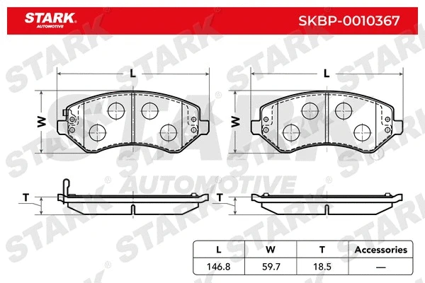 SKBP-0010367 Stark Комплект тормозных колодок, дисковый тормоз (фото 2)