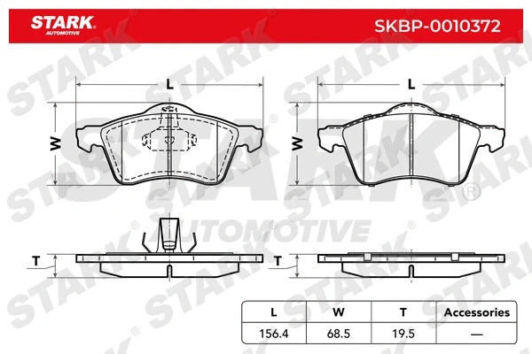 SKBP-0010372 Stark Комплект тормозных колодок, дисковый тормоз (фото 4)