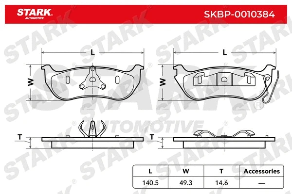 SKBP-0010384 Stark Комплект тормозных колодок, дисковый тормоз (фото 2)