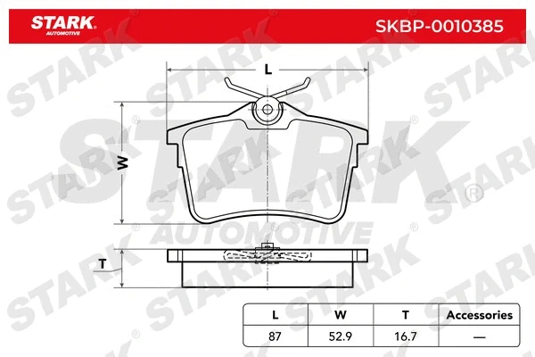 SKBP-0010385 Stark Комплект тормозных колодок, дисковый тормоз (фото 2)