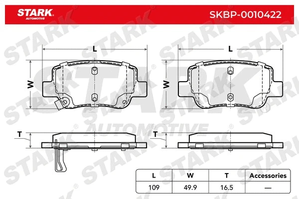 SKBP-0010422 Stark Комплект тормозных колодок, дисковый тормоз (фото 2)