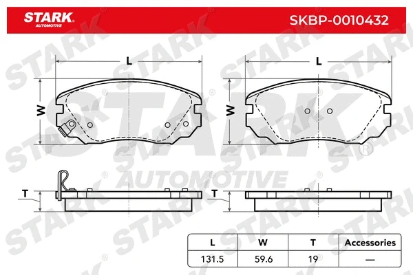 SKBP-0010432 Stark Комплект тормозных колодок, дисковый тормоз (фото 2)