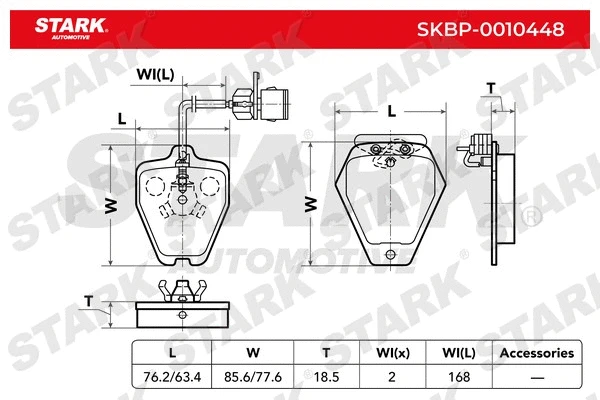 SKBP-0010448 Stark Комплект тормозных колодок, дисковый тормоз (фото 2)