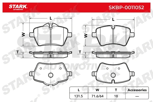 SKBP-0011052 Stark Комплект тормозных колодок, дисковый тормоз (фото 2)