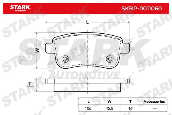 SKBP-0011060 Stark Комплект тормозных колодок, дисковый тормоз (фото 2)