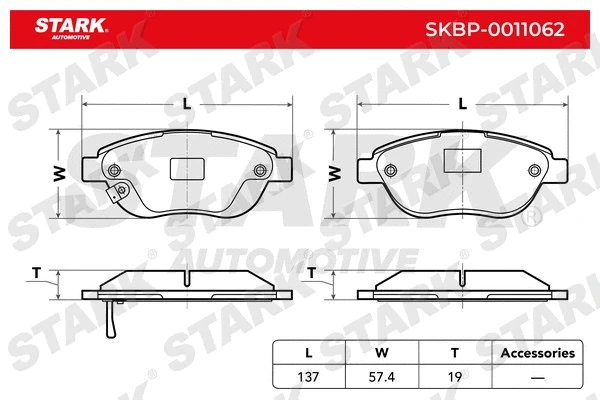 SKBP-0011062 Stark Комплект тормозных колодок, дисковый тормоз (фото 5)