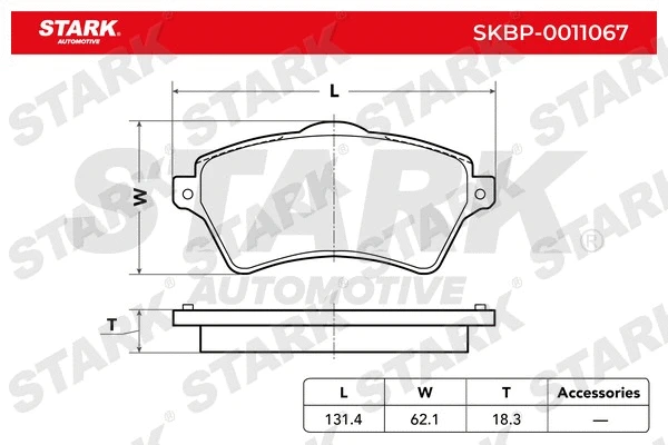 SKBP-0011067 Stark Комплект тормозных колодок, дисковый тормоз (фото 2)
