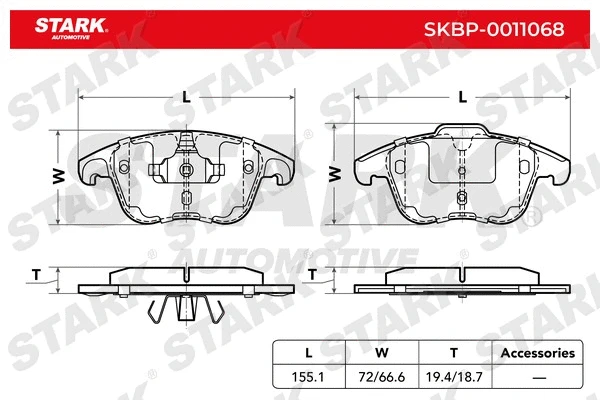 SKBP-0011068 Stark Комплект тормозных колодок, дисковый тормоз (фото 2)