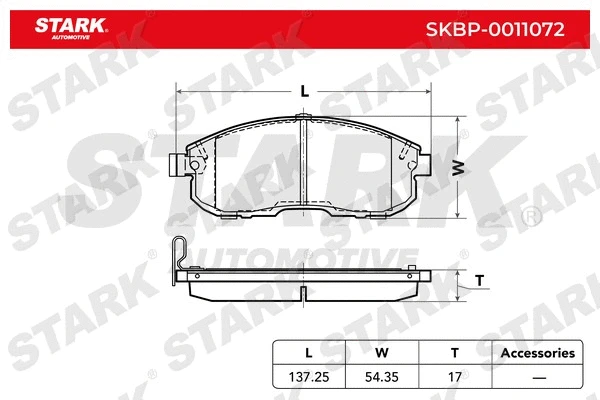 SKBP-0011072 Stark Комплект тормозных колодок, дисковый тормоз (фото 2)