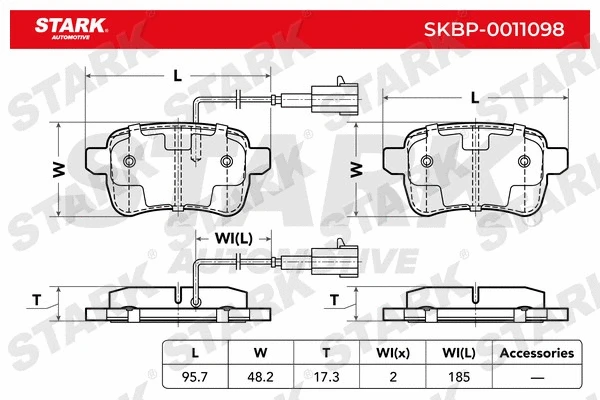 SKBP-0011098 Stark Комплект тормозных колодок, дисковый тормоз (фото 2)