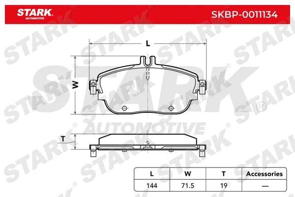 SKBP-0011134 Stark Комплект тормозных колодок, дисковый тормоз (фото 1)