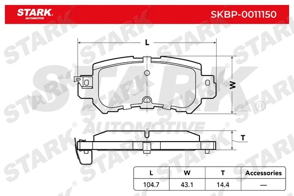 SKBP-0011150 Stark Комплект тормозных колодок, дисковый тормоз (фото 1)